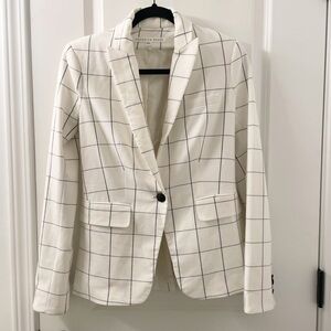 Veronica Beard Windowpane Checkered Plaid Dickey Jacket Blazer Womens Size 0